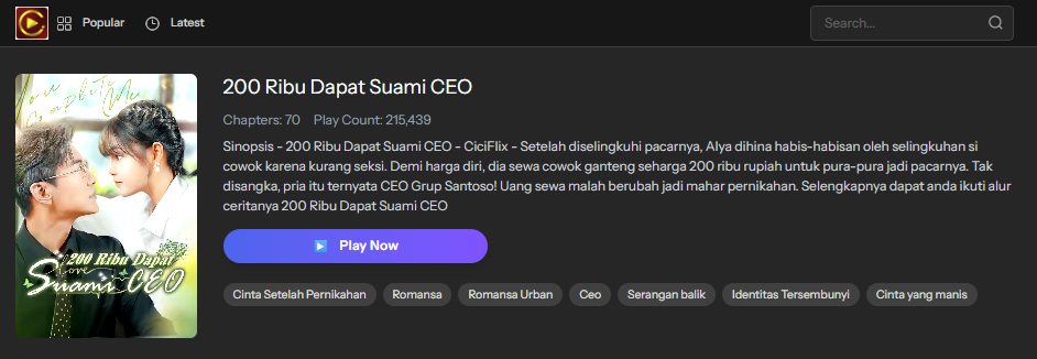 200 Ribu Dapat Suami CEO - Sinopsis